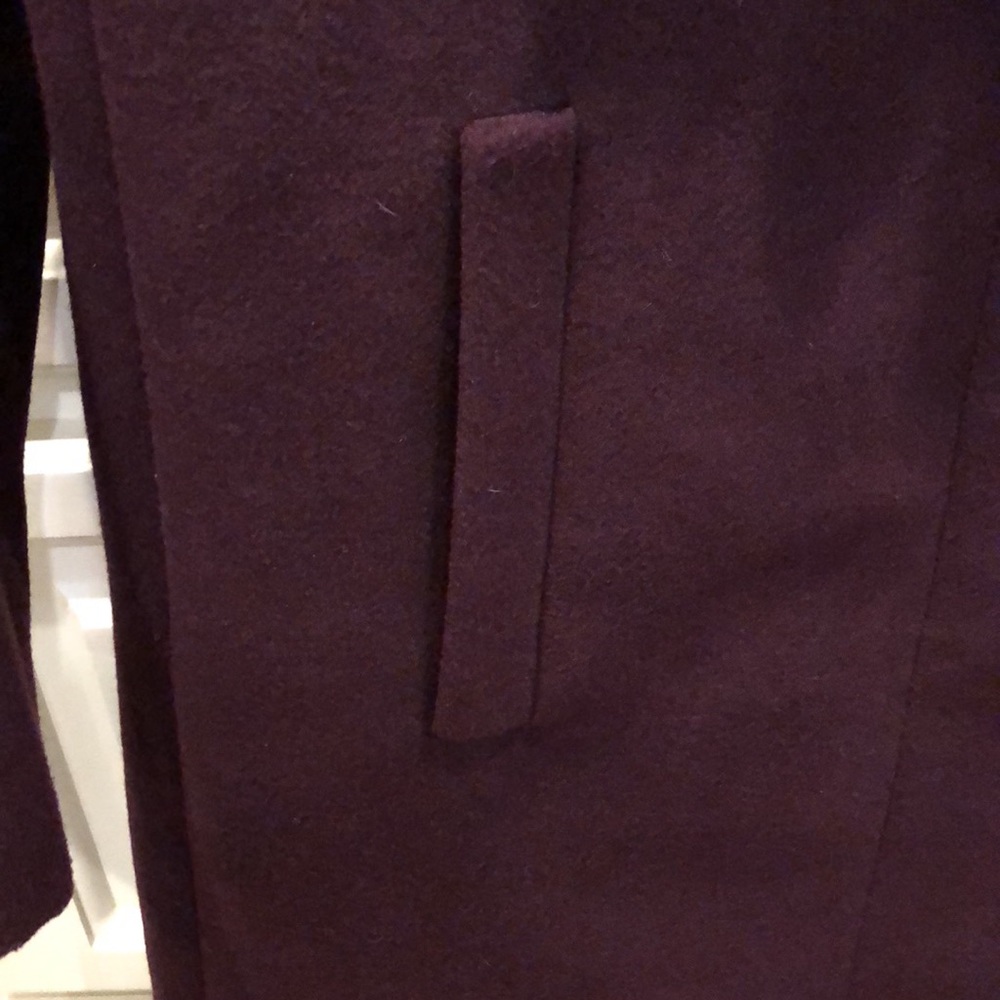 Tahari Plum Ruffle Coat - Picture 4 of 9